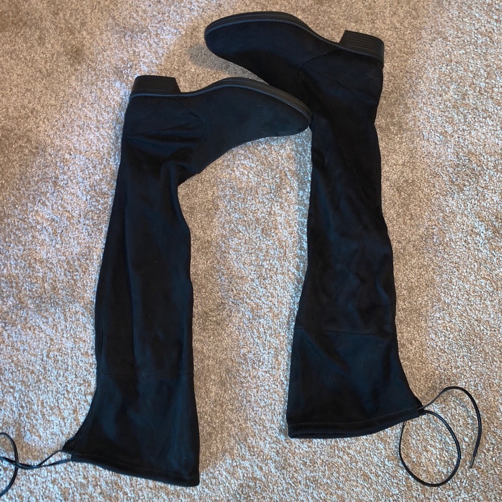 Black knee high boots